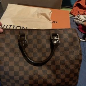 Louis Vuitton classic speedy 30 in the DE print